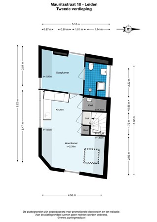Floorplan - Mauritsstraat 10, 2316 ST Leiden